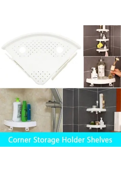 Beyaz Stil Ev Banyo Köşe Depolama Tutucu Duvara Monte Üçgen Duş Raf Vantuz Şampuan Sabun Şeyler Depolama Rafı (Yurt Dışından) indirimleri