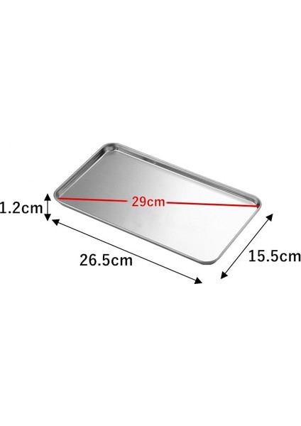 26.5X15.5X1.2CM Stili Dikdörtgen Buğulanmış Sosis Erişte Saklama Tepsileri Paslanmaz Çelik Meyve Tabağı Restoran Otel Mutfak Pasta Yemek Pişirme Tabakları (Yurt Dışından)
