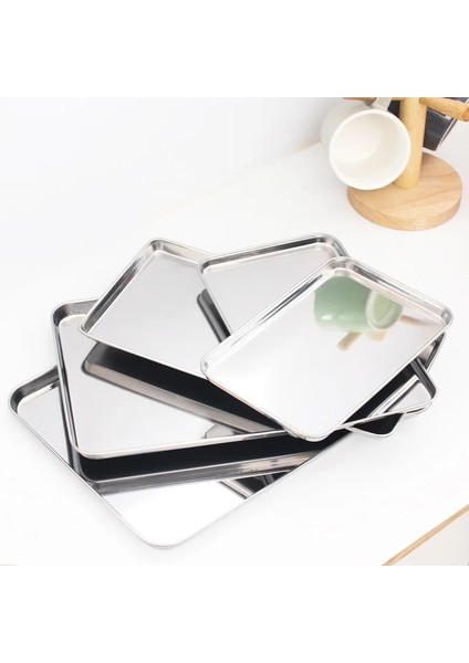 26.5X15.5X1.2CM Stili Dikdörtgen Buğulanmış Sosis Erişte Saklama Tepsileri Paslanmaz Çelik Meyve Tabağı Restoran Otel Mutfak Pasta Yemek Pişirme Tabakları (Yurt Dışından) fiyatları