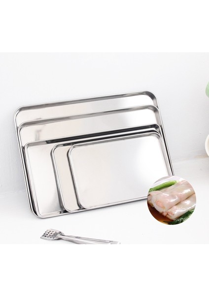 26.5X15.5X1.2CM Stili Dikdörtgen Buğulanmış Sosis Erişte Saklama Tepsileri Paslanmaz Çelik Meyve Tabağı Restoran Otel Mutfak Pasta Yemek Pişirme Tabakları (Yurt Dışından) modelleri
