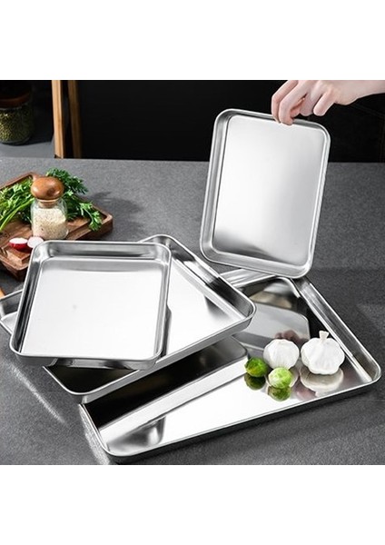 26.5X15.5X1.2CM Stili Dikdörtgen Buğulanmış Sosis Erişte Saklama Tepsileri Paslanmaz Çelik Meyve Tabağı Restoran Otel Mutfak Pasta Yemek Pişirme Tabakları (Yurt Dışından) indirimleri