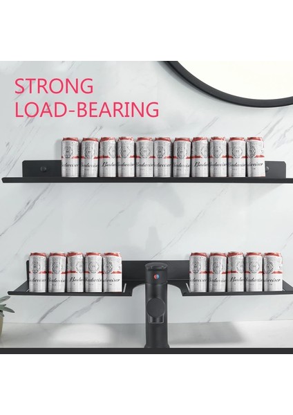 Siyah 30CM U Slot Stili Banyo Rafları, Paslanmaz Duş Alanı Alüminyum Banyo Rafı Kendinden Yapışkanlı Tutkallı Duvara Monte Depolama Rafları Düzenleyici (Yurt Dışından) fırsatları