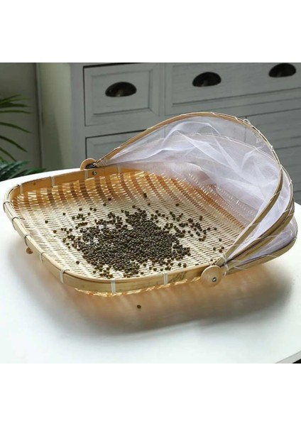 Kare M Stili 2020 Yeni Bambu Çadır Sepeti El Dokuma Tepsi Anti Bug Gıda Meyve Konteyner Net Örgü Kapak Mutfak Depolama Mutfak Malzemeleri (Yurt Dışından)