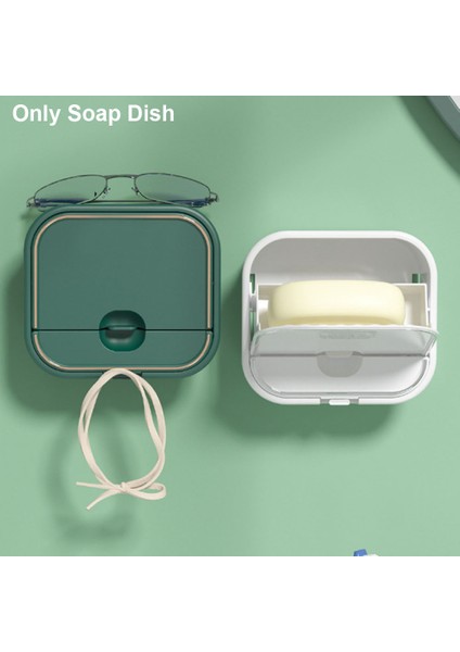 Beyaz Stil Kancalı Yerden Tasarruflu Depolama Kendinden Boşaltma Banyo Çift Katmanlı Kolay Temiz Duvara Monte Mutfak Toz Geçirmez Sabunluk Çevirme (Yurt Dışından) indirimleri