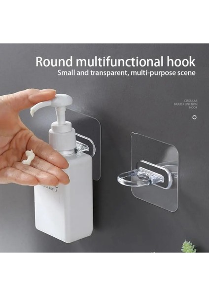 Gösterildiği Gibi 1 Bilgisayar Çok Fonksiyonlu Yuvarlak Kanca, Mutfak Banyosu Su Geçirmez Sondaj Yok Kendinden Yapışkanlı Kancalar, Duvara Montaj Duş Jeli Şişe Rafı Tutacağı (Yurt Dışından) fiyatları