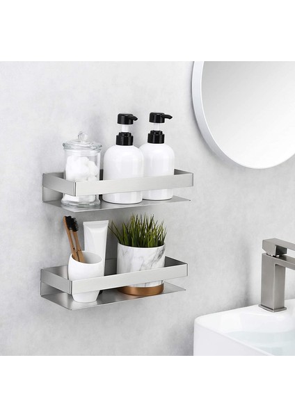 Gümüş 20 cm Stili Banyo Raf Raf Mutfak Duvar Rafları Banyo Havluluk Duş Depolama Sepeti Mutfak Organizatör Banyo Hradware Aksesuarları (Yurt Dışından) modelleri