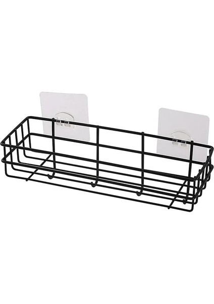 1-Siyah Stil Duvara Monte Banyo Rafları Yüzer Raf Duş Asılı Sepet Şampuanlık Wc Aksesuarları Mutfak Baharat STORAGE2021 (Yurt Dışından)