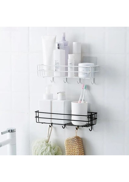 1-Siyah Stil Duvara Monte Banyo Rafları Yüzer Raf Duş Asılı Sepet Şampuanlık Wc Aksesuarları Mutfak Baharat STORAGE2021 (Yurt Dışından) fırsatları