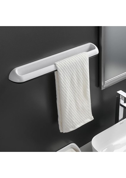 Uzun Siyah Stil Banyo Rafları Çok Fonksiyonlu Ev Eşyaları Mutfak Aksesuarları Tuvalet Rafı Duvara Monte Havlu Rafları Mutfak (Yurt Dışından)