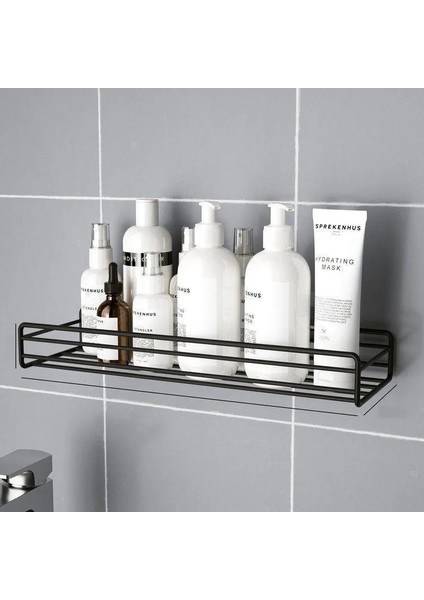 Siyah Stil 26,5X10.5X5CM Duvara Monte Banyo Rafları Yüzer Raf Duş Asılı Sepet Şampuanlık Wc Aksesuarları Mutfak Baharat Depolama Rafı (Yurt Dışından)