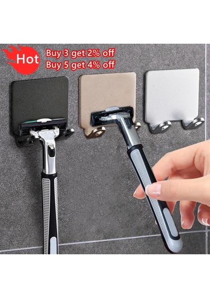 1 Adet Gümüş Tarzı Adet Punch Ücretsiz Jilet Tutucu Depolama Kancası Duvar Erkekler Tıraş Makinesi Raf Banyo Jilet Rafı Duvar Banyo Aksesuarları (Yurt Dışından)
