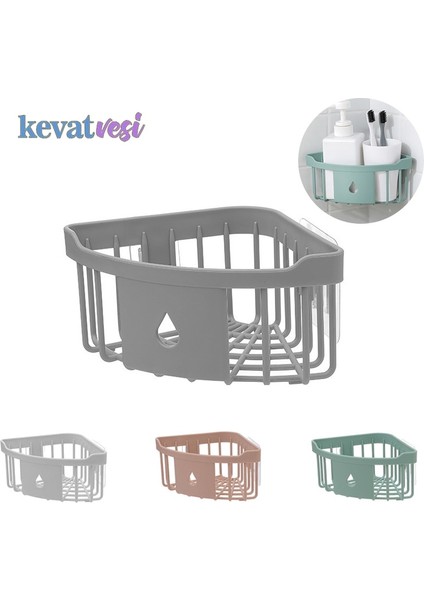 Açık Gri Stil Duş Banyo Rafı Plastik Köşe Depolama Rafı Tuvalet Malzemeleri Şampuan Mutfak Lavabo Sünger Fırça Tutucu Banyo Organizatör (Yurt Dışından) fiyatları