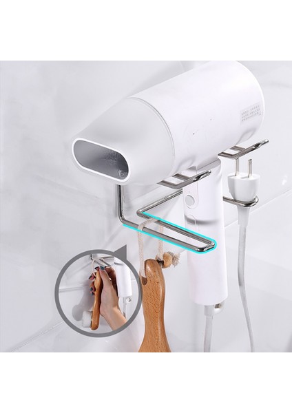 Gümüş Tarzı Yumruksuz Duvara Monte Paslanmaz Çelik Tutucu Banyo Düzenleyici Dyson Saç Kurutma Makinesi Depolama Rafı Standı Tutacağı (Yurt Dışından) modelleri
