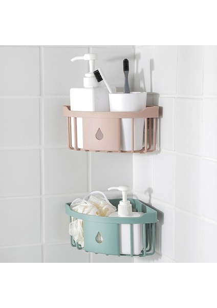 Açık Gri Tarzı Plastik Köşe Depolama Rafı Mutfak Düzenleyici Raf Lavabo Sünger Fırça Tutacağı Banyo Köşesi Tuvalet Malzemeleri Depolama Tutacağı (Yurt Dışından)