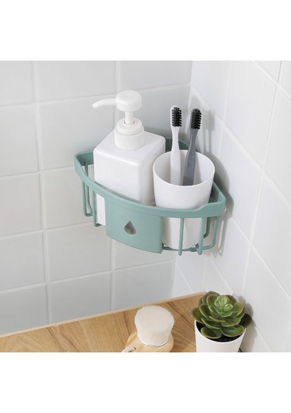 Açık Gri Tarzı Plastik Köşe Depolama Rafı Mutfak Düzenleyici Raf Lavabo Sünger Fırça Tutacağı Banyo Köşesi Tuvalet Malzemeleri Depolama Tutacağı (Yurt Dışından)