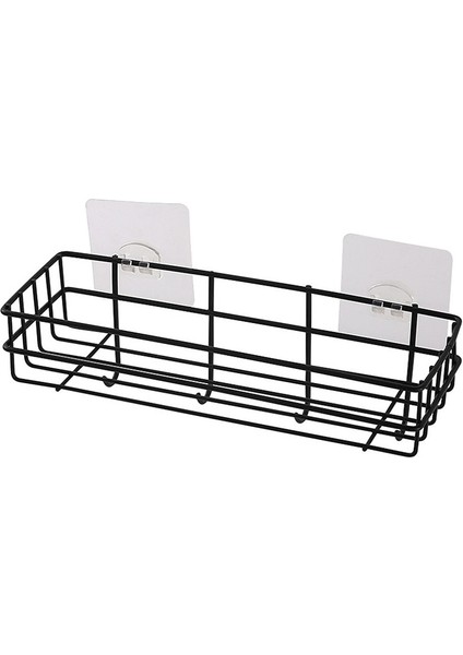 Siyah Stil Duvara Monte Banyo Rafları Yüzer Raf Duş Asılı Sepet Şampuanlık Wc Aksesuarları Mutfak Baharat Depolama Rafı (Yurt Dışından)