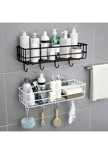 Siyah Stil Duvara Monte Banyo Rafları Yüzer Raf Duş Asılı Sepet Şampuanlık Wc Aksesuarları Mutfak Baharat Depolama Rafı (Yurt Dışından) fiyatları