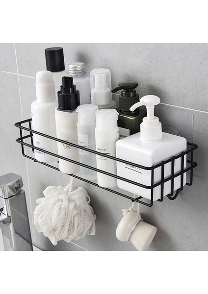 Siyah Stil Duvara Monte Banyo Rafları Yüzer Raf Duş Asılı Sepet Şampuanlık Wc Aksesuarları Mutfak Baharat Depolama Rafı (Yurt Dışından) modelleri