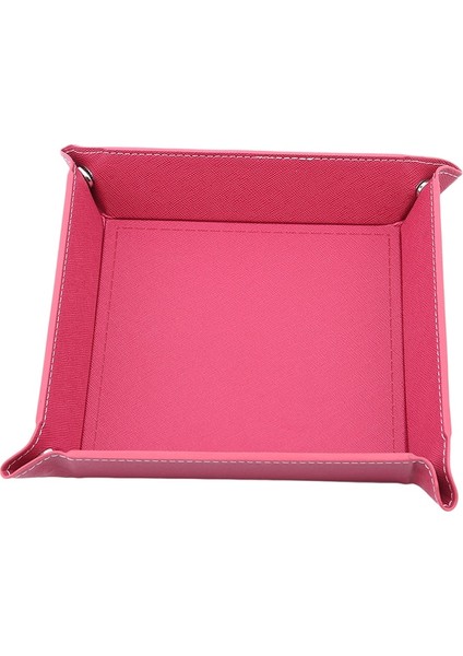 Şarap Kırmızısı Tarzı Creativefoldable Zar Tepsisi Pu Deri Biblo Katlanır Tepsi Katlanabilir Telefon Anahtarı Cüzdan Sikke Masaüstü Depolama Çeşitli Eşyalar Kutusu (Yurt Dışından)