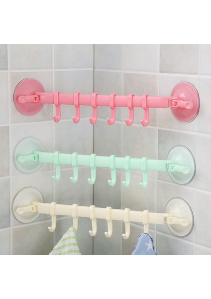 No.6 Tarzı 34,5x7,1 cm Duvara Monte Mutfak Kancaları Vantuz 6 Kanca Güçlü Yapışkanlı Kanca Banyo Köşesi Çivisiz Dikişsiz Raf Askı Kancası Raflar (Yurt Dışından)