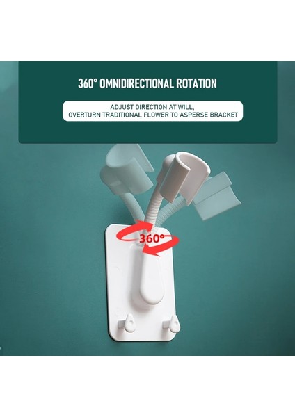 Mavi Stil 360 Ayarlanabilir Duş Başlığı Tutucu Kendinden Yapışkanlı Duş Başlığı Braketi 2 Kancalı Duvara Montaj Standı Banyo Evrensel Abs Tutucu (Yurt Dışından) modelleri