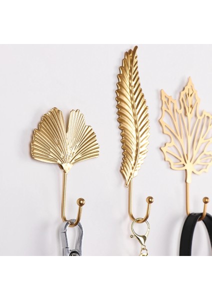 Altın Ben Tarzı 1 Adet Iskandinav Tarzı Ferforje Kanca Basit Yaprak Şekli Asılı Depolama Raf Duvar Askı Banyo Organizasyon Ev Dekorasyon (Yurt Dışından)