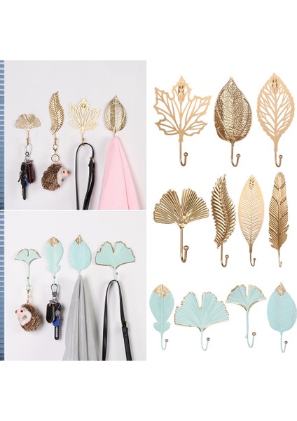 Altın Ben Tarzı 1 Adet Iskandinav Tarzı Ferforje Kanca Basit Yaprak Şekli Asılı Depolama Raf Duvar Askı Banyo Organizasyon Ev Dekorasyon (Yurt Dışından) fırsatları