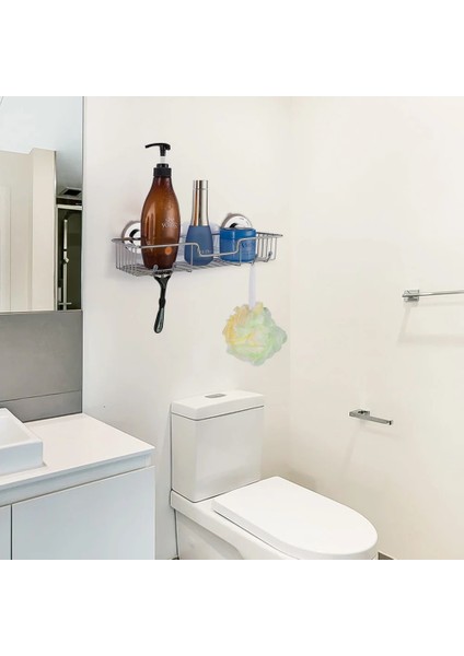 Banyo Duvara Monte Depolama Rafı Paslanmaz Çelik Duş Asılı Sepet Şampuan Tutacağı Vantuzlu Mutfak Baharat Rafı (Yurt Dışından) fırsatları