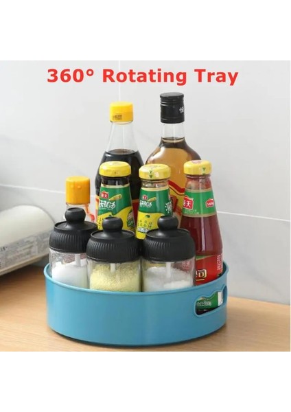 Beyaz Stil 360 Döner Tepsi Yuvarlak Baharat Depolama Rafı Döner Tabla Mutfak Kavanoz Tutucu Saklama Kutusu Çok Amaçlı Mutfak Banyo Organizatör Aracı (Yurt Dışından)