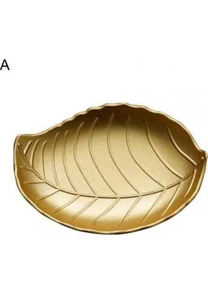 Large A Single Leaf Style Iskandinav Dekoratif Tepsi Altın Yaprak Şekli Servis Tepsisi Takı Palet Meyve Aperatif Tabağı Masa Dekorasyon Depolama Organizatör (Yurt Dışından)