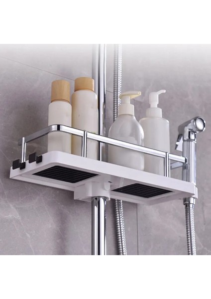 Kara Kare Delik Stili Dayanıklı Banyo Depolama Rafı Duş Rafı Şampuan Tepsisi Rafı Tek Katmanlı Ücretsiz Sondaj Kaldırma Duş Başlığı Duş Bar Rafı (Yurt Dışından)