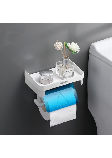 Yeşil Stil Duvara Montaj Rulo Kağıt Depolama Rafı Çok Fonksiyonlu Tuvalet Kağıdı Tutacağı Raf Banyo Rafı Raflar Su Geçirmez Mutfak Kağıt Tutacağı (Yurt Dışından)