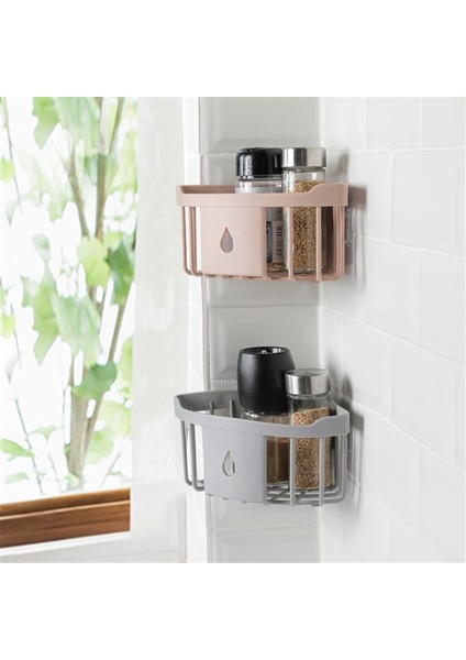 Açık Gri Tarzı Plastik Banyo Raf Düzenleyici Snap Up Köşe Raf Caddy Banyo Köşe Raf Duş Depolama Duvar Tutucu Şampuanlık (Yurt Dışından)