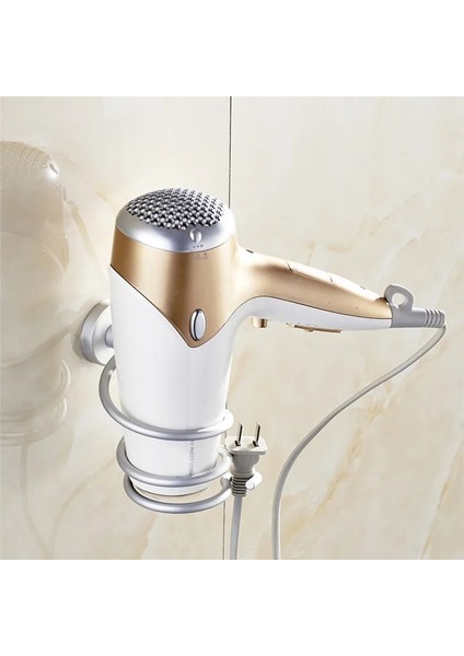 No.5 Tarzı Saç Kurutma Makinesi Tutacağı Duvara Monte Banyo Rafı Raf Düzenleyici Uzay Alüminyum Saç Kurutma Makinesi Tutacağı Raf Banyo Aksesuarları (Yurt Dışından)