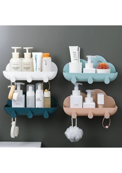 Koyu Mavi Stil 30CMX11.5CMX5CM Duvara Monte Bulut Şekilli Mutfak Rafı Ev Suya ve Neme Dayanıklı Banyo Sabunu Havlu Depolama Rafı Ücretsiz Yumruk (Yurt Dışından) modelleri