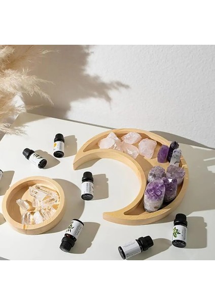 B Tarzı Ahşap Ay Şekli Küçük Takı Çanak Küpe Kolye Yüzük Depolama Plakaları Meyve Tatlı Ekran Tutucu Ev Dekorasyonu Süsleme (Yurt Dışından) indirimleri