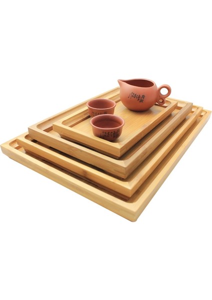 37X26CM Stili Ahşap Servis Tepsisi Kung Fu Çay Çatal Kaşık Tepsileri Depolama Paleti Meyve Tabağı Decoratiozes Japon Yemekleri Bambu Dikdörtgen (Yurt Dışından)