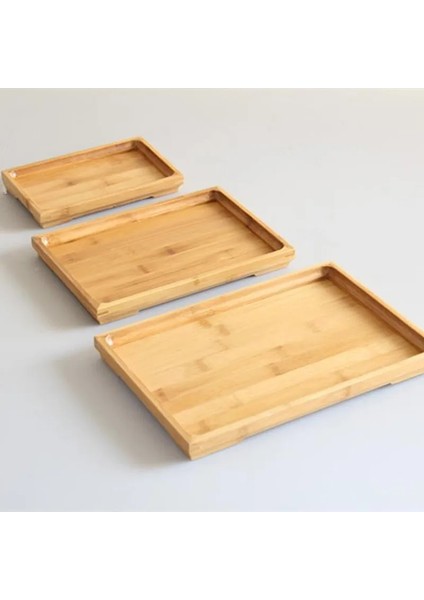 37X26CM Stili Ahşap Servis Tepsisi Kung Fu Çay Çatal Kaşık Tepsileri Depolama Paleti Meyve Tabağı Decoratiozes Japon Yemekleri Bambu Dikdörtgen (Yurt Dışından)
