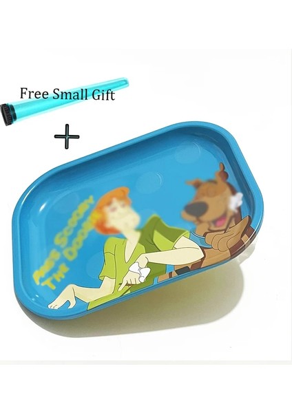 Açık Yeşil Tarzı Teneke Plaka Karikatür Tekerlekli Tepsi 18*14 cm Ot Depolama Tepsisi Küçük Tabak Tütün Depolama Plakası Hediyeler (Yurt Dışından)