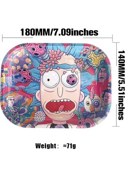 Açık Yeşil Tarzı Teneke Plaka Karikatür Tekerlekli Tepsi 18*14 cm Ot Depolama Tepsisi Küçük Tabak Tütün Depolama Plakası Hediyeler (Yurt Dışından)