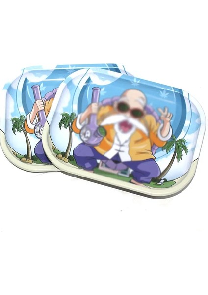 Açık Yeşil Tarzı Teneke Plaka Karikatür Tekerlekli Tepsi 18*14 cm Ot Depolama Tepsisi Küçük Tabak Tütün Depolama Plakası Hediyeler (Yurt Dışından)