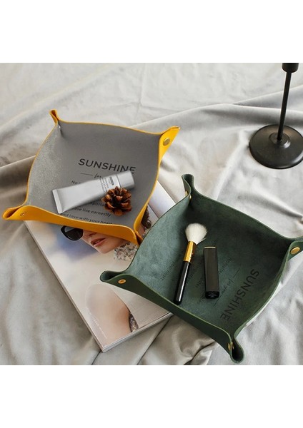 G 18X18CM Düzeltme Tokası Stili Sıcak Satış Saklama Tepsileri Kare Tepsi Için Takı Telefonu Anahtar Cüzdan Sikke Masaüstü Saklama Kutusu Çeşitli Eşyalar Kovaları Dekoratif Tepsiler (Yurt Dışından) modelleri