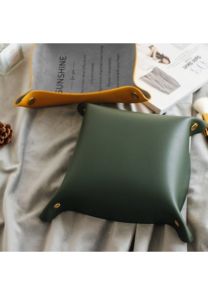 G 18X18CM Düzeltme Tokası Stili Sıcak Satış Saklama Tepsileri Kare Tepsi Için Takı Telefonu Anahtar Cüzdan Sikke Masaüstü Saklama Kutusu Çeşitli Eşyalar Kovaları Dekoratif Tepsiler (Yurt Dışından) fırsatları