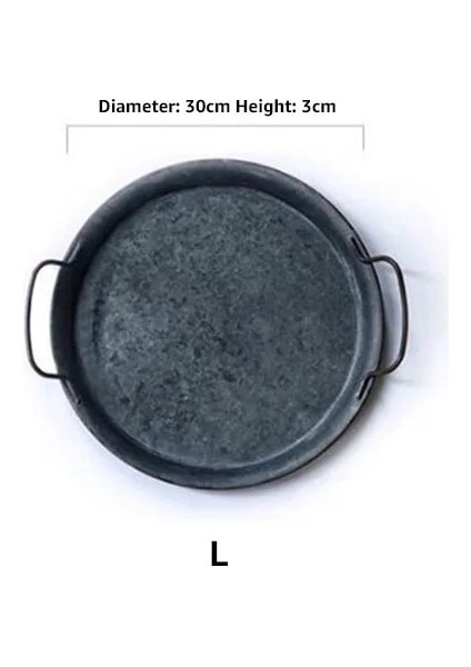 30CM Tarzı Avrupa Retro Metal Kulplu Tabak El Işi Yuvarlak Ferforje Eski Depolama Ekmek Tepsisi Ev Dekorasyonu Bahçe Restoran (Yurt Dışından)