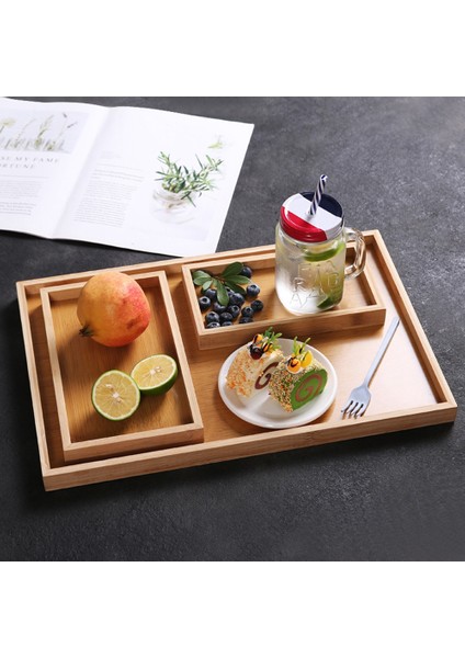 B 28X19CM Tarzı Ahşap Bambu Servis Tepsisi Çay Bardağı Tabağı Tepsileri Meyve Tabağı Depolama Palet Plakası Dekorasyon Japon Gıda Dikdörtgen Plaka (Yurt Dışından) fırsatları
