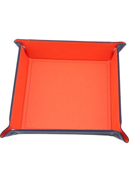 Turuncu Tarzı Creativefoldable Zar Tepsisi Pu Deri Biblo Katlanır Tepsi Katlanabilir Telefon Anahtarı Cüzdan Sikke Masaüstü Depolama Çeşitli Eşyalar Kutusu (Yurt Dışından)