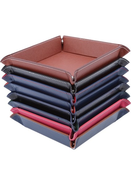 Turuncu Tarzı Creativefoldable Zar Tepsisi Pu Deri Biblo Katlanır Tepsi Katlanabilir Telefon Anahtarı Cüzdan Sikke Masaüstü Depolama Çeşitli Eşyalar Kutusu (Yurt Dışından)
