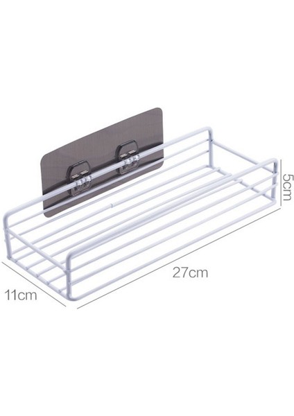 Kanca Stili Olmadan Siyah Duvara Monte Banyo Rafları Yüzer Raf Duş Asılı Sepet Şampuanlık Wc Aksesuarları Mutfak Baharat Depolama Rafı# (Yurt Dışından)