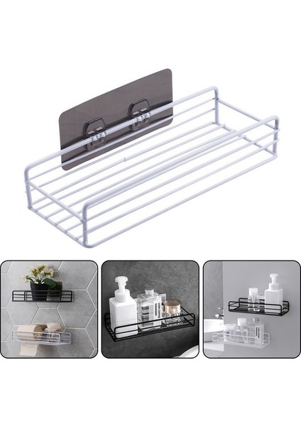Kanca Stili Olmadan Siyah Duvara Monte Banyo Rafları Yüzer Raf Duş Asılı Sepet Şampuanlık Wc Aksesuarları Mutfak Baharat Depolama Rafı# (Yurt Dışından) fiyatları