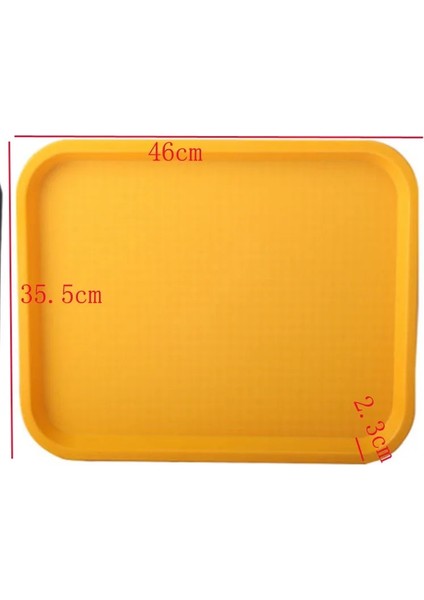 Sarı 46X35.5X2.3 Stili Abs Kaymaz Plastik Tepsi Kahverengi Kırmızı Yeşil Sarı Renk Plastik Tabak Meyve Tepsisi Restoran Yılan Bar Çay Kek Ekmek Yemek Tabağı (Yurt Dışından)